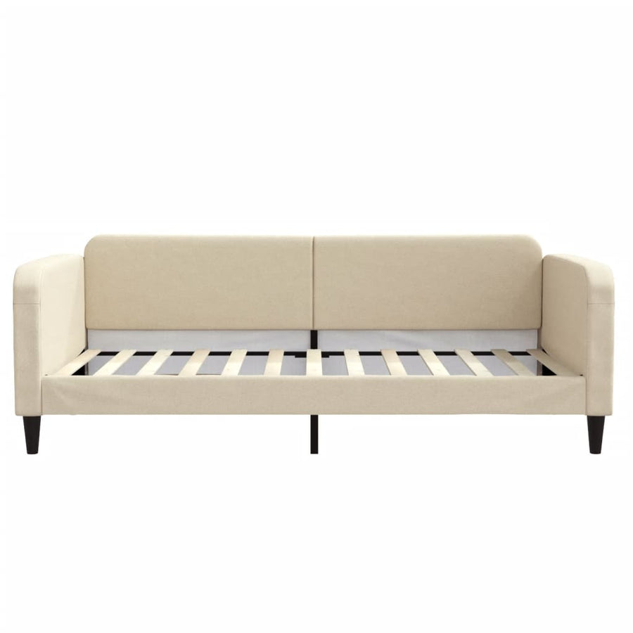 Slaapbank S Stof 100 x 200 cm Crème met onderschuifbed en lade