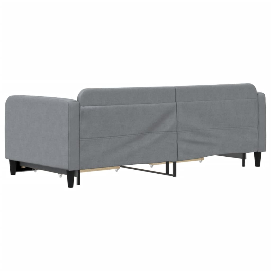 Slaapbank met onderschuifbed en lades 90x190 cm stof lichtgrijs