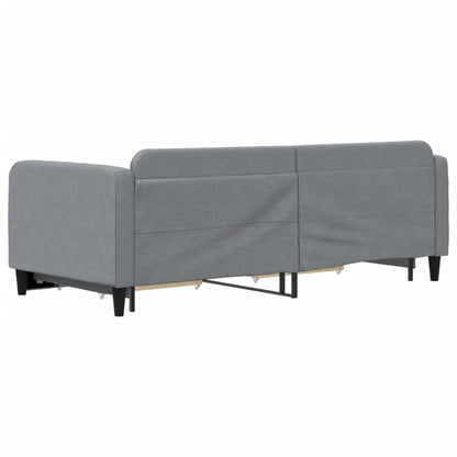 Slaapbank met onderschuifbed en lades 90x190 cm stof lichtgrijs