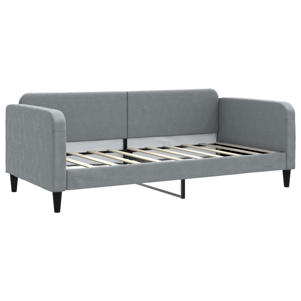 Slaapbank met onderschuifbed en lades 90x190 cm stof lichtgrijs