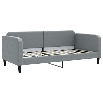Slaapbank met onderschuifbed en lades 90x190 cm stof lichtgrijs