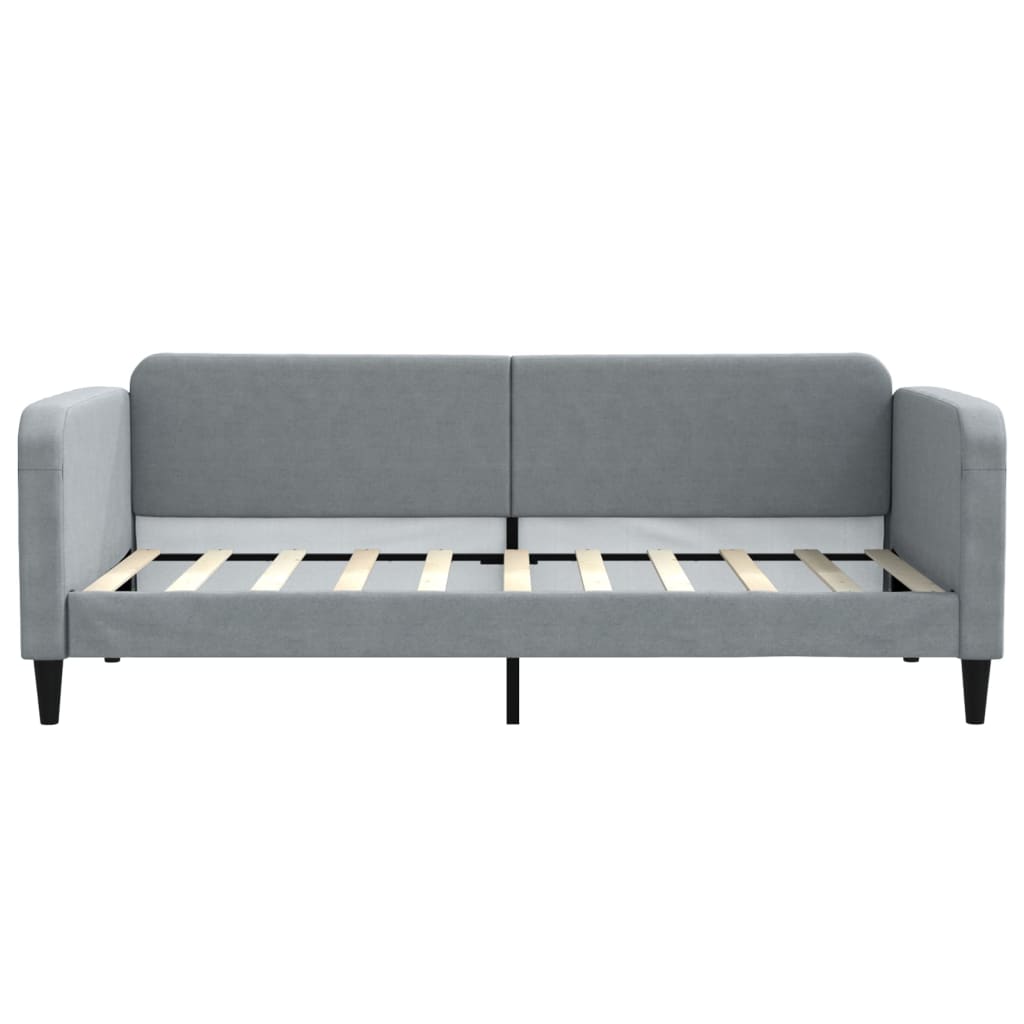 Slaapbank met onderschuifbed en lades 90x190 cm stof lichtgrijs