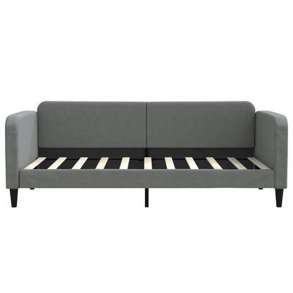 Slaapbank Onderschuifbed En Lades Stof 90 x 190 cm Donkergrijs met onderschuifbed en lade