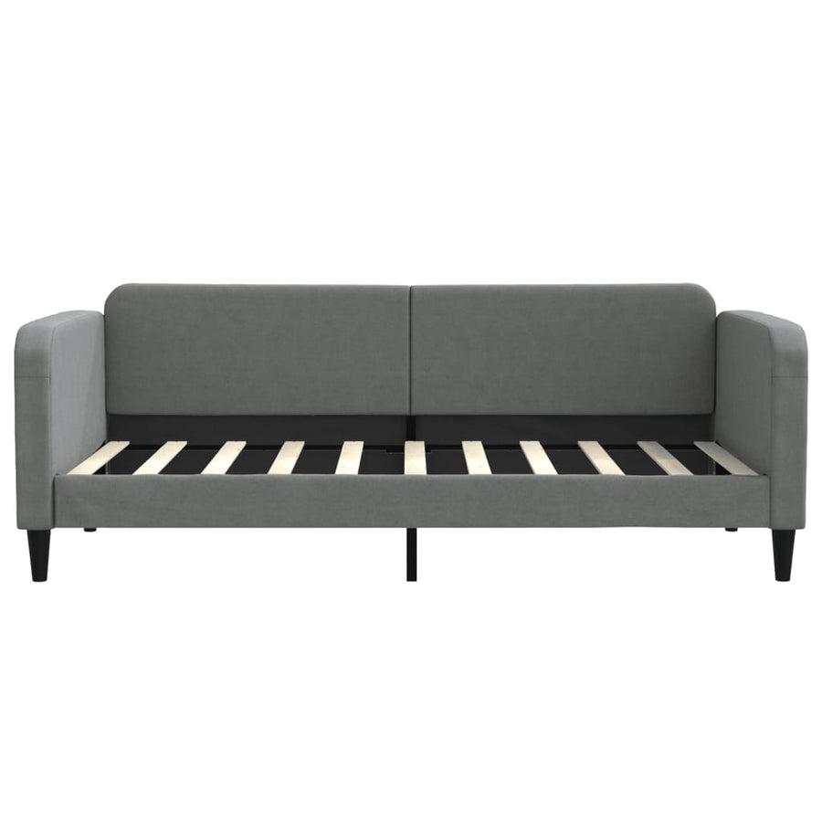Slaapbank Onderschuifbed En Lades Stof 90 x 190 cm Donkergrijs met onderschuifbed en lade