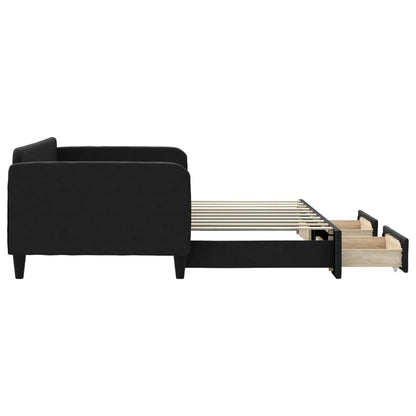 Slaapbank Met Onderschuifbed En Lades Stof 90 x 190 cm
