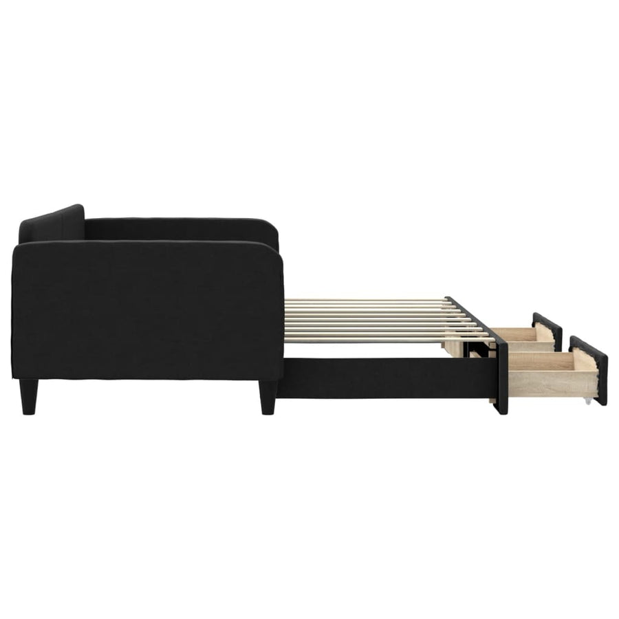 Slaapbank Met Onderschuifbed En Lades Stof 90 x 190 cm
