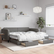 Slaapbank onderschuifbed lades 100x200 cm donkergrijs