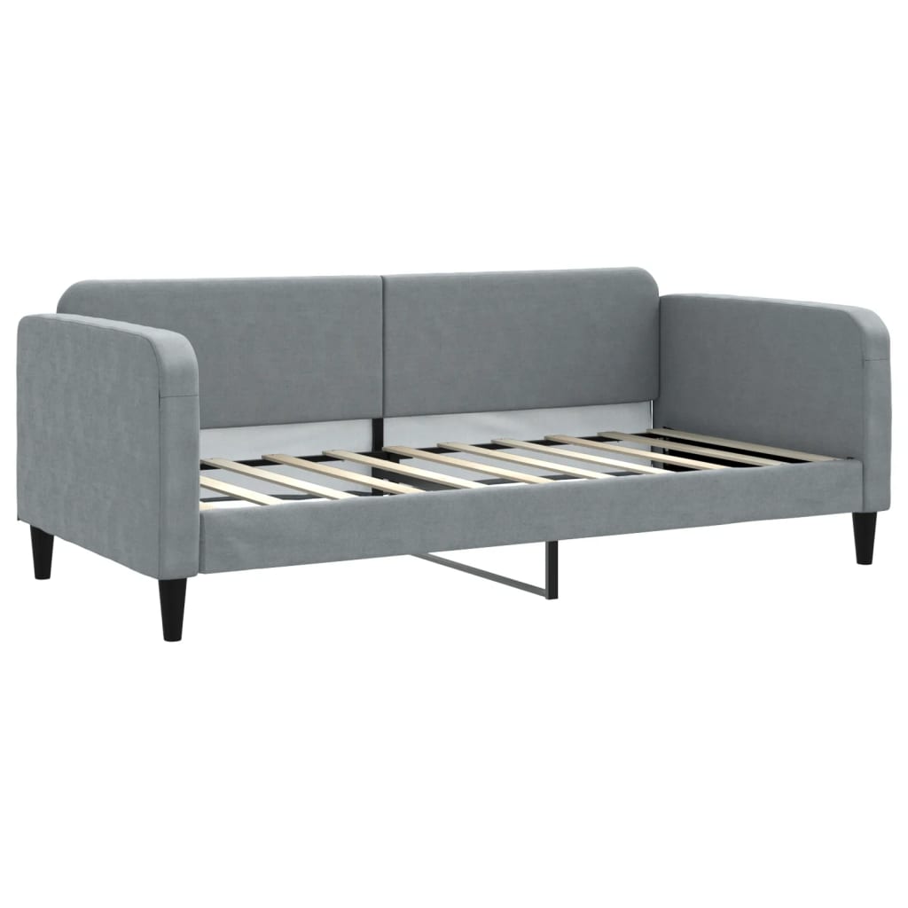 Slaapbank met onderschuifbed en lades 90x190 cm stof lichtgrijs