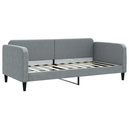 Slaapbank met onderschuifbed en lades 90x190 cm stof lichtgrijs