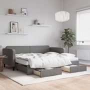 Slaapbank onderschuifbed met lades 90x190 cm donkergrijs
