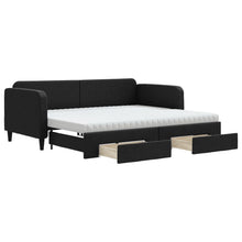 Slaapbank Met Onderschuifbed En Lades Stof 90 x 190 cm