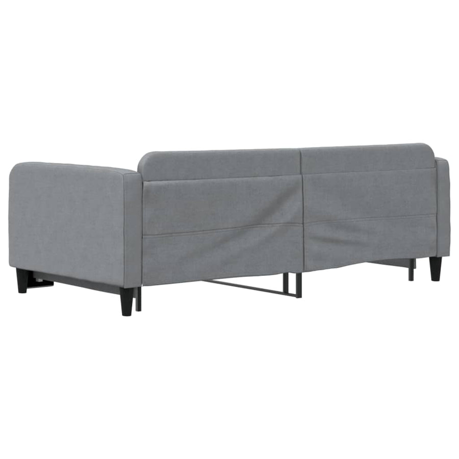 Slaapbank met onderschuifbed 100x190 cm stof lichtgrijs