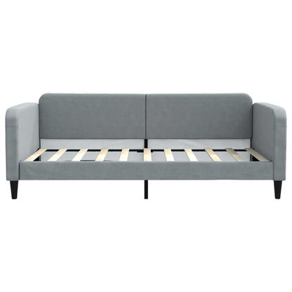Slaapbank met onderschuifbed 100x190 cm stof lichtgrijs
