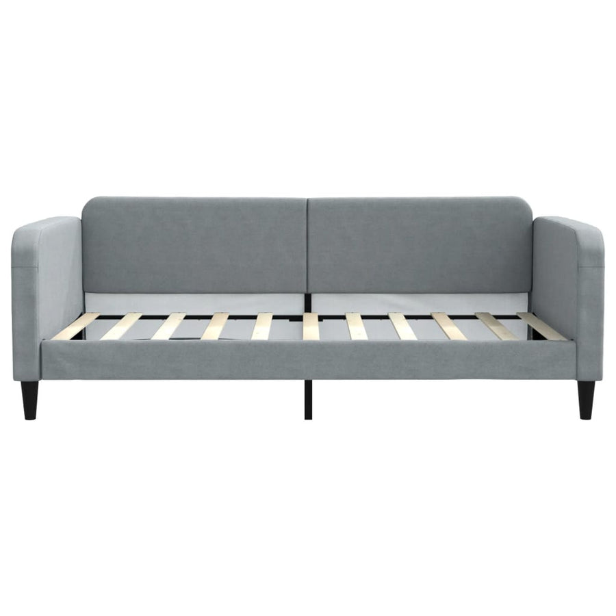 Slaapbank met onderschuifbed 100x190 cm stof lichtgrijs