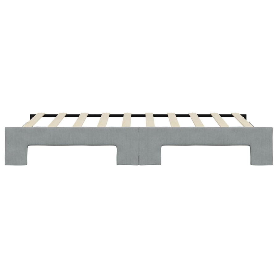 Slaapbank met onderschuifbed 100x190 cm stof lichtgrijs