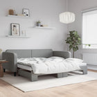 Slaapbank met onderschuifbed 100x190 cm lichtgrijs
