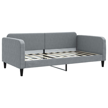 Slaapbank met onderschuifbed lades 100x190 cm stof lichtgrijs