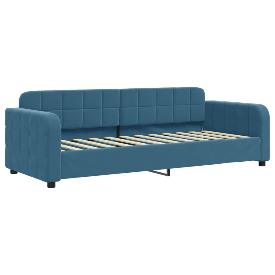 Slaapbank met matras 80x200 cm fluweel blauw 80 x 200 cm Blauw met matras