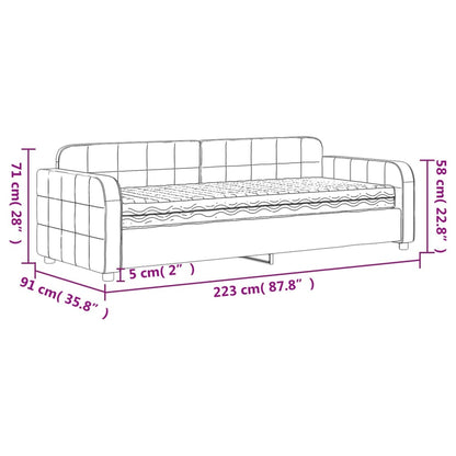 Slaapbank met matras 80x200 cm fluweel lichtgrijs 80 x 200 cm Lichtgrijs met matras