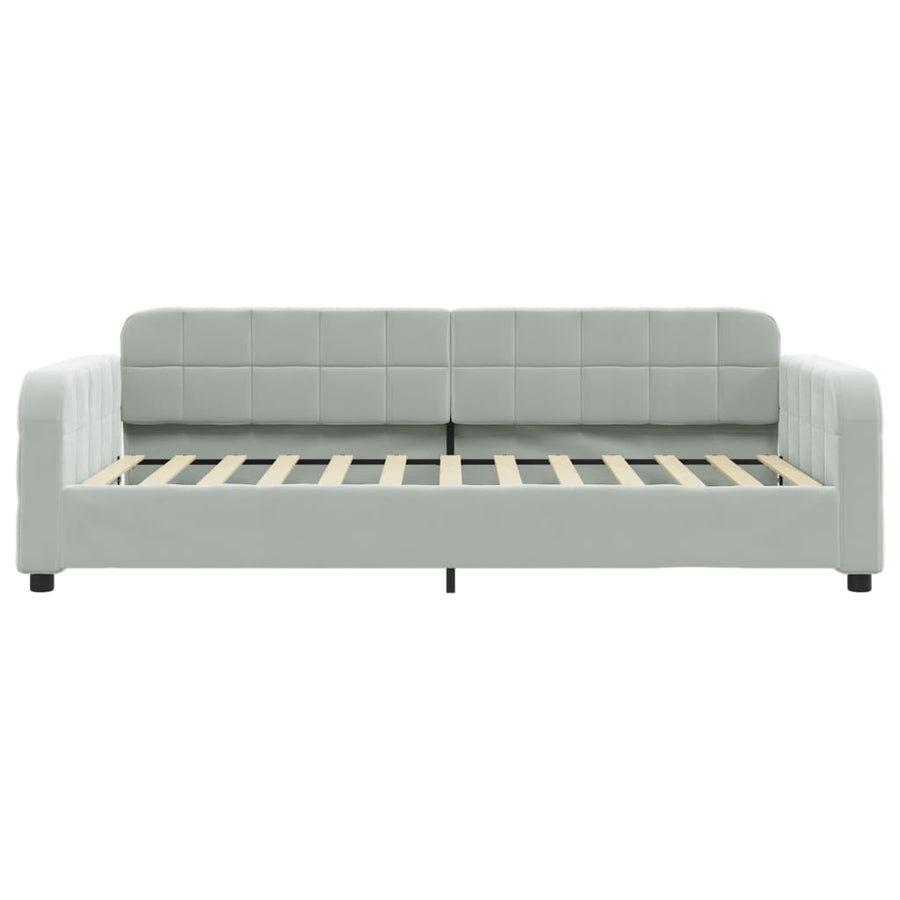 Slaapbank met matras 80x200 cm fluweel lichtgrijs 80 x 200 cm Lichtgrijs met matras