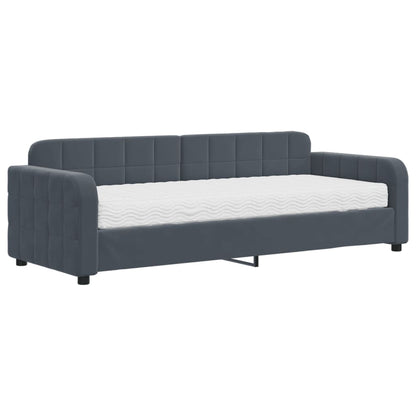 Slaapbank met matras 80x200 cm fluweel donkergrijs