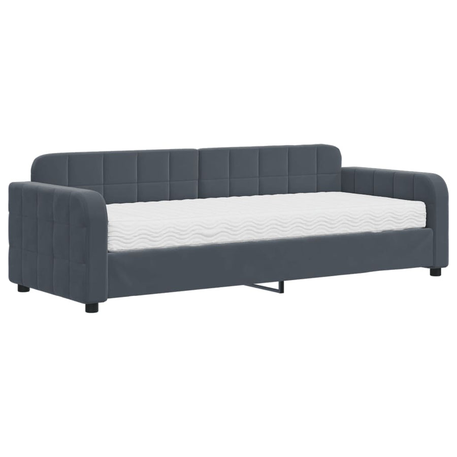 Slaapbank met matras 80x200 cm fluweel donkergrijs