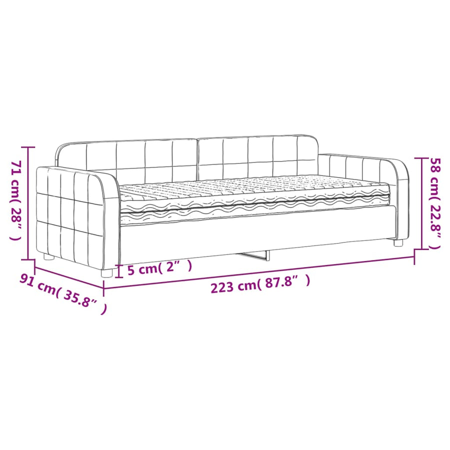 Slaapbank met matras 80x200 cm fluweel donkergrijs