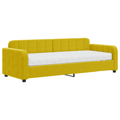 Slaapbank met matras 80x200 cm fluweel geel