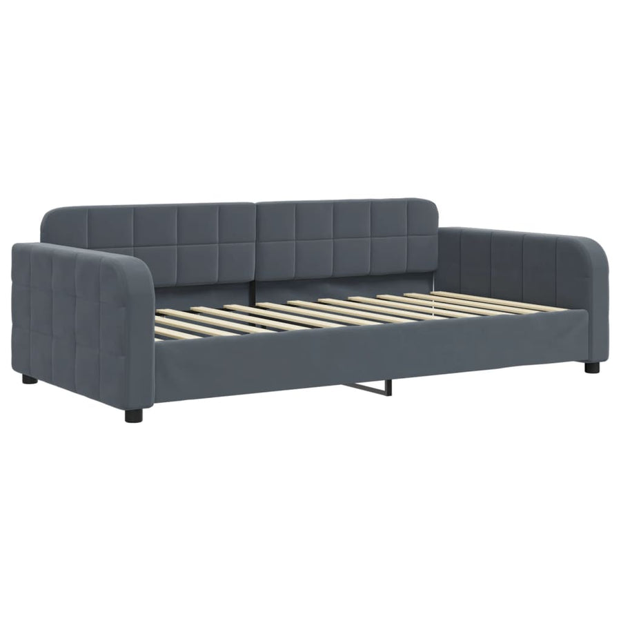 Slaapbank met matras 90x200 cm fluweel donkergrijs