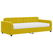 Slaapbank met matras 90x200 cm fluweel geel 90 x 200 cm Geel met matras