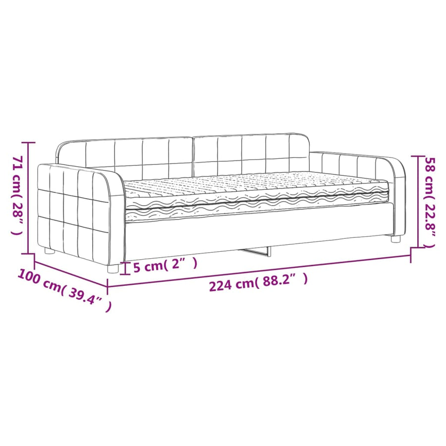 Slaapbank met matras 90x200 cm fluweel geel 90 x 200 cm Geel met matras