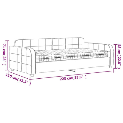 Slaapbank met matras 100x200 cm fluweel lichtgrijs 100 x 200 cm Lichtgrijs met matras