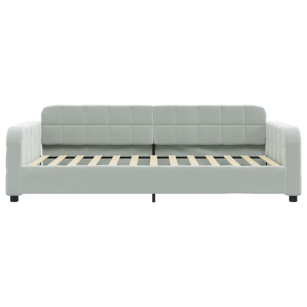 Slaapbank met matras 100x200 cm fluweel lichtgrijs 100 x 200 cm Lichtgrijs met matras
