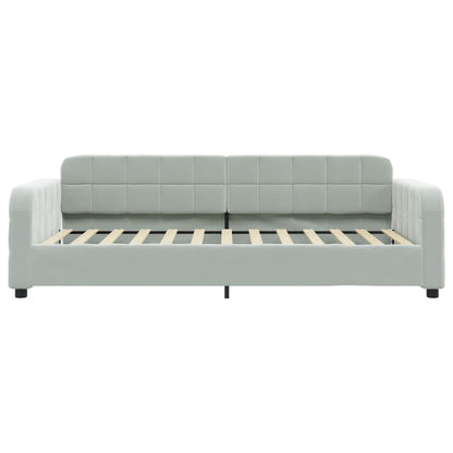 Slaapbank met matras 100x200 cm fluweel lichtgrijs 100 x 200 cm Lichtgrijs met matras
