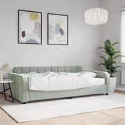 Sofa bed with mattress 100x200 cm velvet light grey