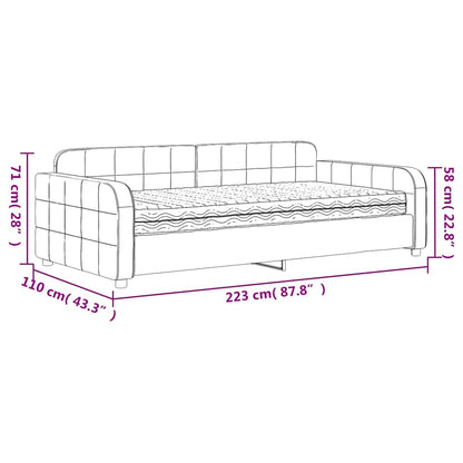 Slaapbank met matras 100x200 cm fluweel donkergroen