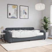 Sofa bed with mattress 100x200 cm velvet dark grey