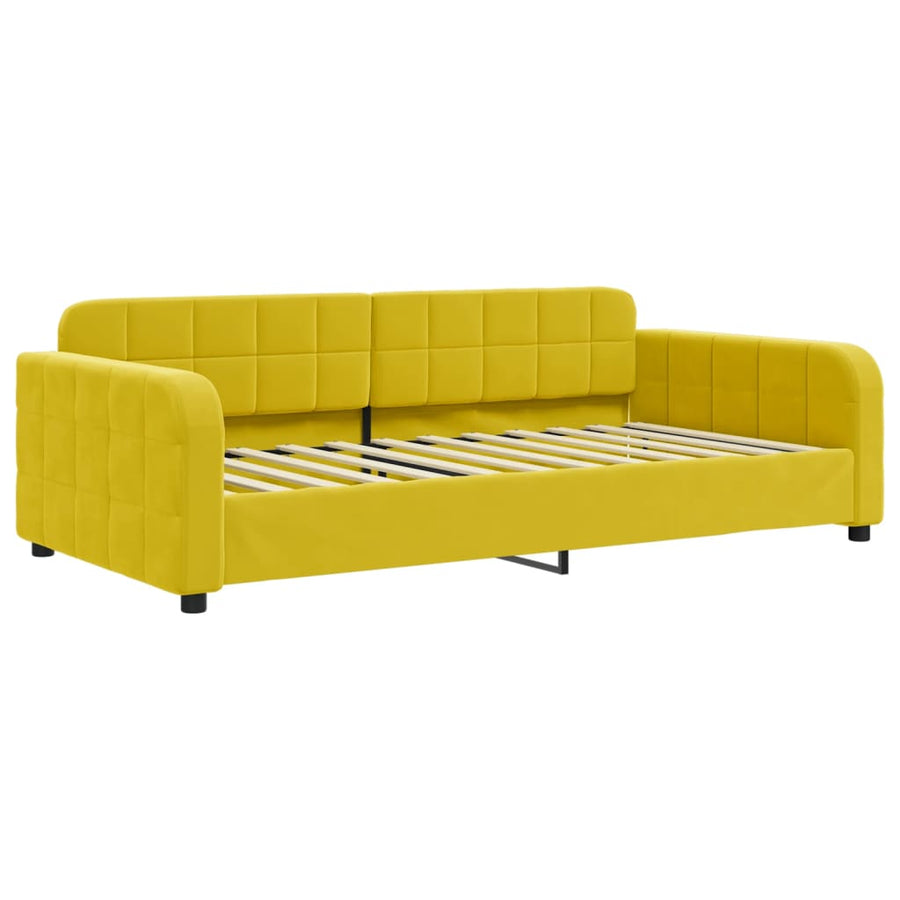 Slaapbank met matras 100x200 cm fluweel geel 100 x 200 cm Geel met matras