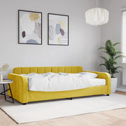 Sofa bed with mattress 100x200 cm velvet yellow