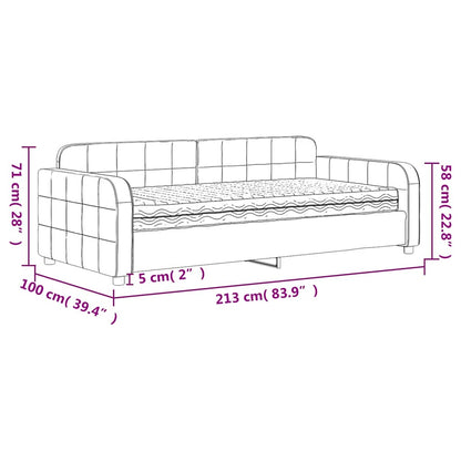 Slaapbank Fluweel Donkergrijs 90 x 190 cm met matras