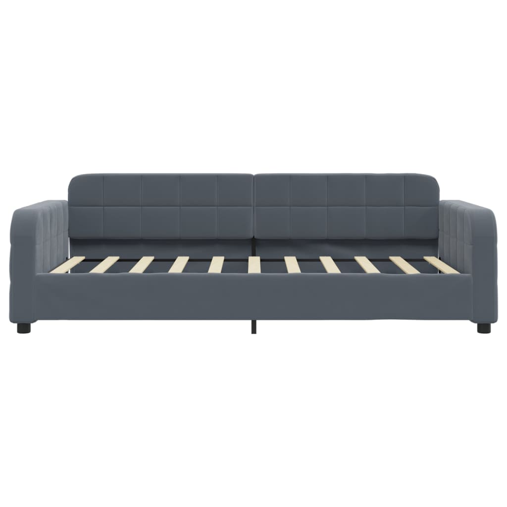 Slaapbank Fluweel Donkergrijs 90 x 190 cm met matras