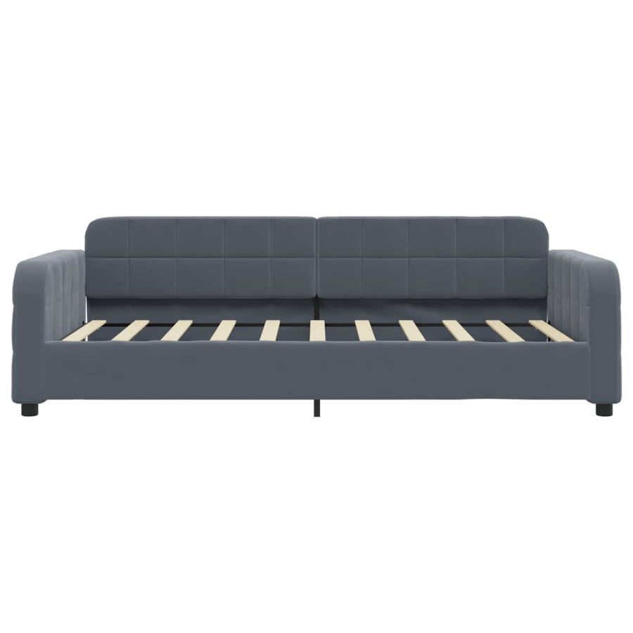 Slaapbank Fluweel Donkergrijs 90 x 190 cm met matras