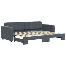 Slaapbank met onderschuifbed 80x200 cm fluweel donkergrijs
