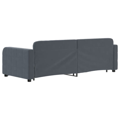 Slaapbank met onderschuifbed 80x200 cm fluweel donkergrijs