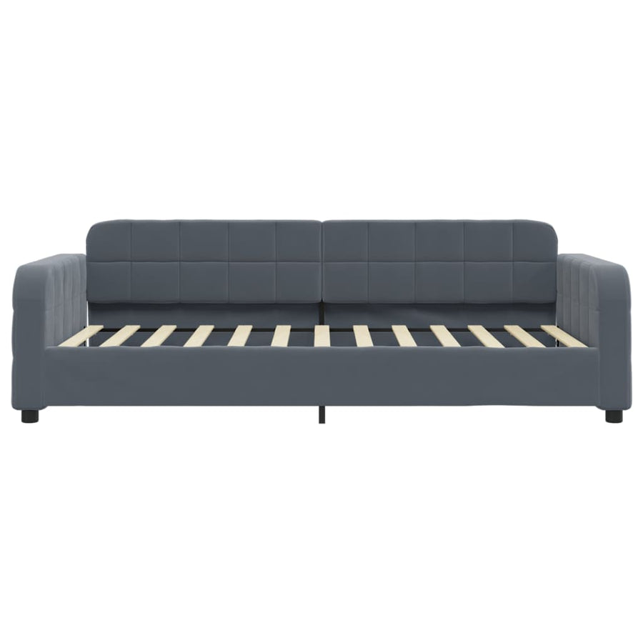 Slaapbank met onderschuifbed 80x200 cm fluweel donkergrijs