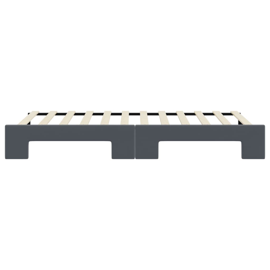 Slaapbank met onderschuifbed 80x200 cm fluweel donkergrijs