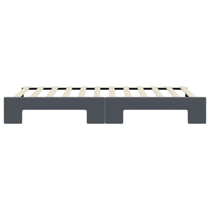 Slaapbank met onderschuifbed 80x200 cm fluweel donkergrijs