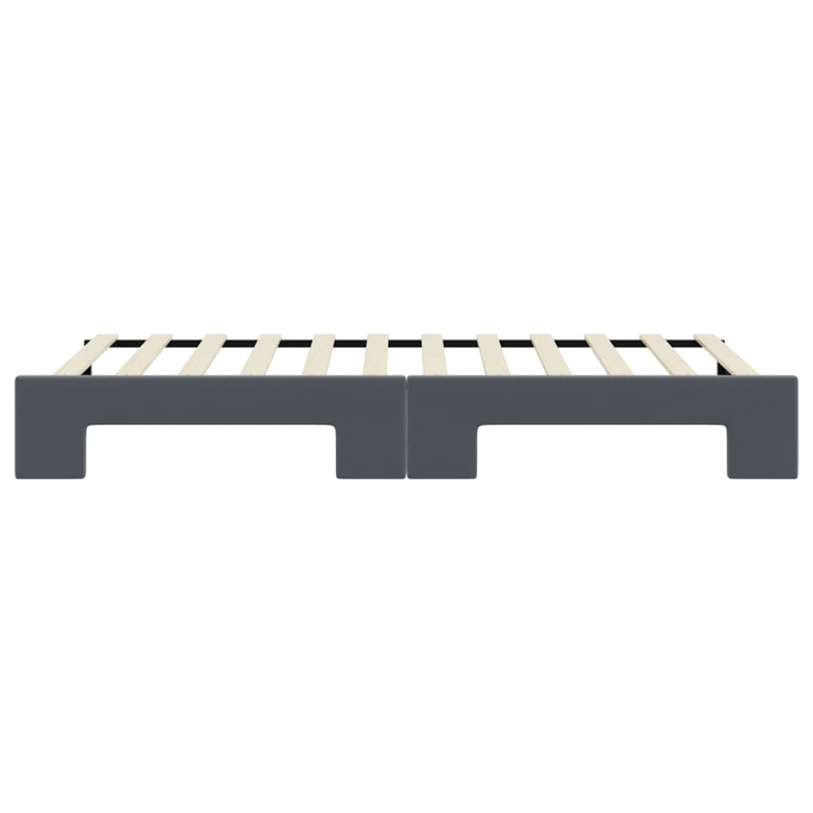 Slaapbank met onderschuifbed 80x200 cm fluweel donkergrijs