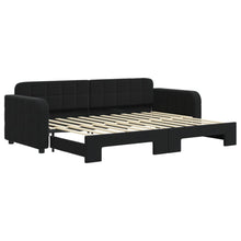 Slaapbank met onderschuifbed 80x200 cm fluweel zwart 80 x 200 cm Zwart met onderschuifbed