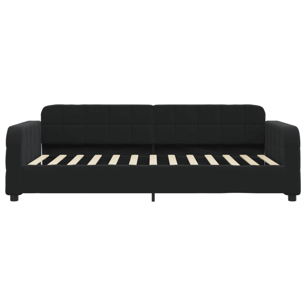 Slaapbank met onderschuifbed 80x200 cm fluweel zwart 80 x 200 cm Zwart met onderschuifbed